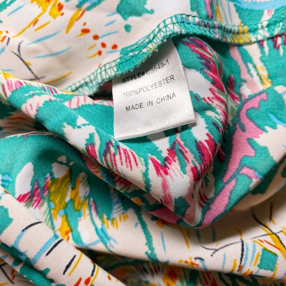 JODIFL Teal and Pink Butterfly Patterned Tunic Top - Picture 8 of 14